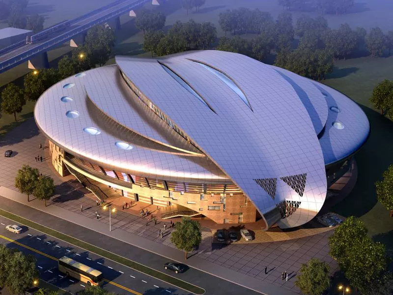 Stadio con struttura in acciaio