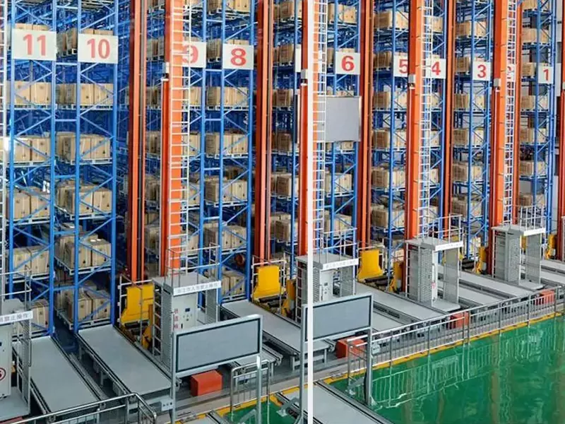 Magazzino automatizzato in acciaio stereoscopico