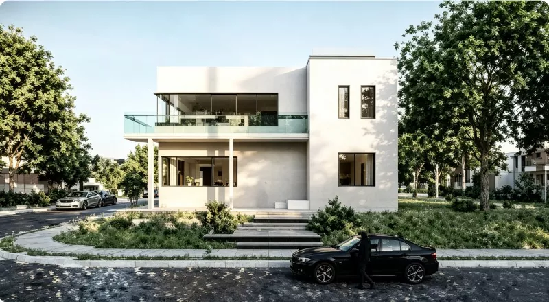 Costruzione di una casa con struttura in acciaio prefabbricata a doppio strato Costruzione di una casa con struttura in acciaio prefabbricata a doppio strato