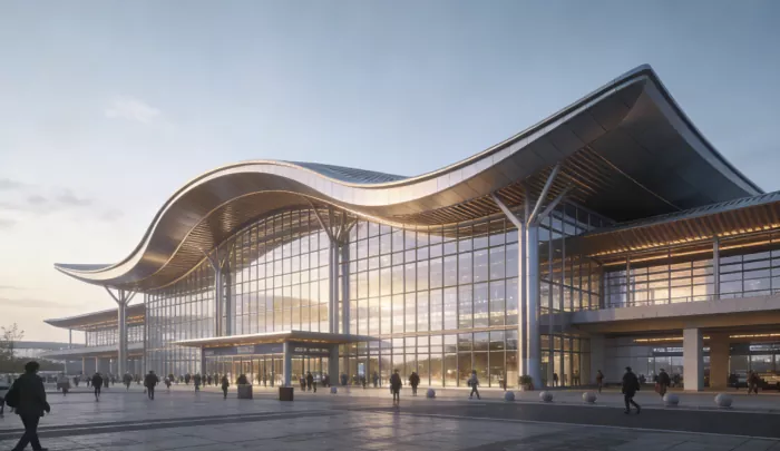 Stazione ferroviaria prefabbricata verde Stazione ferroviaria prefabbricata verde
