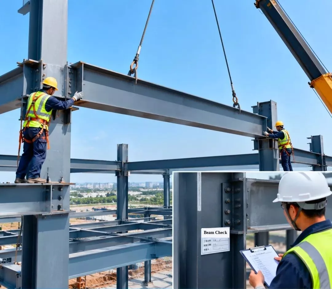 Steel beam installation and inspection