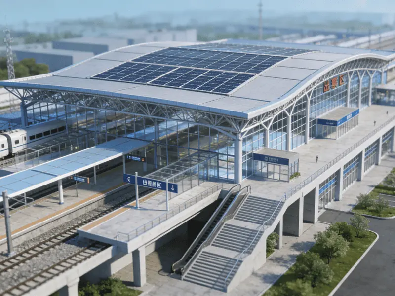 Stazione ferroviaria multifunzionale con struttura in acciaio