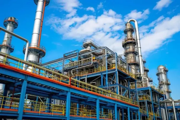Impianto industriale con struttura in acciaio Impianto industriale con struttura in acciaio