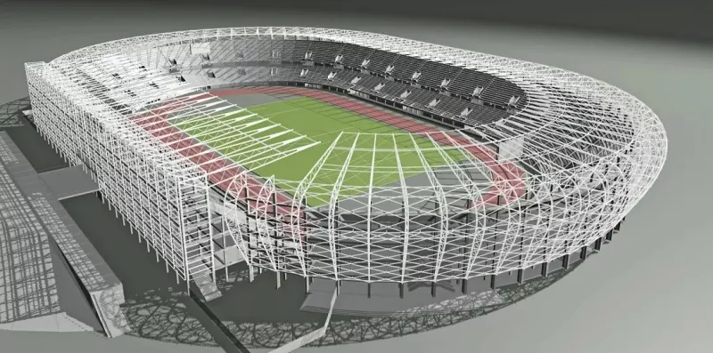 Stadio all'aperto con struttura in acciaio Stadio all'aperto con struttura in acciaio