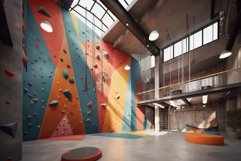 Palestra per arrampicata indoor con struttura in acciaio Palestra per arrampicata indoor con struttura in acciaio